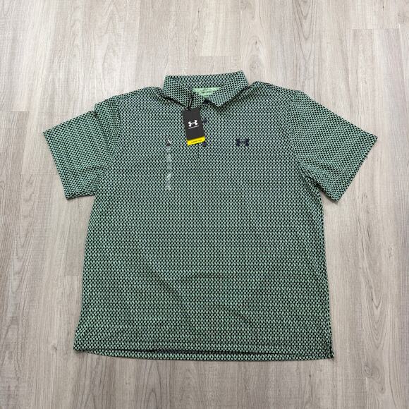 Under Armour The Playoff Polo 3.0 Shirt Men's 2XL XXL Green Performance Golf NEW - Picture 2 of 11
